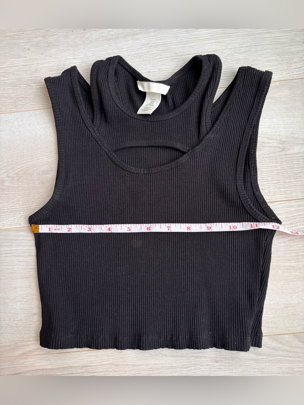 H&M | Cropped Cut-Out Peek-a-Boo Ribbed Tank Top M - Picture 5 of 6